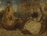 William Quiller Orchardson, Three young women, a sketch, oil on panel