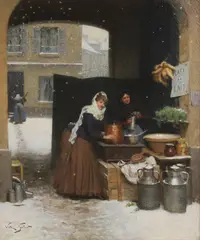 Victor Gilbert, A warm welcome, circa 1888, oil on canvas