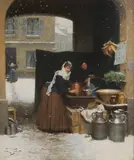 Victor Gilbert, A warm welcome, circa 1888, oil on canvas