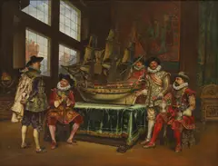 Adolphe Alexandre Lesrel, The Ship Model, oil on panel
