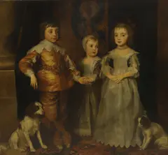 Sir Anthony Van Dyck, The children of King Charles I and Queen Henrietta Maria, Charles, Prince of Wales, and the Princesses Mary and Elizabeth, oil on canvas