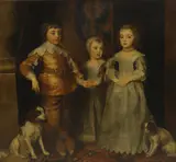 Sir Anthony Van Dyck, The children of King Charles I and Queen Henrietta Maria, Charles, Prince of Wales, and the Princesses Mary and Elizabeth, oil on canvas