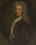 Sir Godfrey Kneller, Portrait of Thomas Pelham-Holles, 1st Duke of Newcastle, in a crimson velvet coat and silk scarf