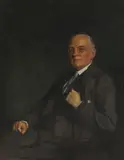 Oswald Birley, Portrait of James Thursby Pelham, half-length seated, in a grey suit and waistcoat, oil on canvas