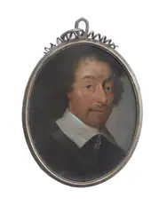 Gonzales Coques, Portrait of a gentleman, bust-length, in a brown doublet and baldric, oil on copper