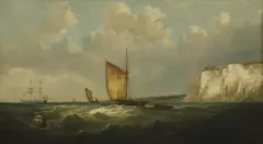 George Chambers, Sailing Ship off Dover, oil on canvas