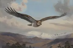 John Cyril Harrison, Osprey in flight, watercolour
