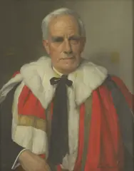 Herbert James Gunn, Portrait of a man, half-length, in peer's robes, oil on canvas