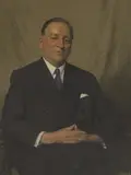 Herbert James Gunn, Portrait of a man, half-length seated, in a grey suit and tie, oil on canvas