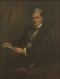 Edwin Arthur Ward, Portrait of Cecil Bisshopp Harmsworth, 1st Baron Harmsworth (1869 - 1948), three-quarter-length seated in an interior, oil on canvas laid down on board