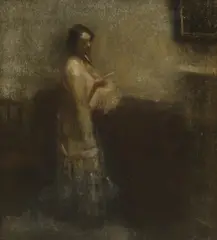 Ambrose McEvoy, The letter, oil on canvas
