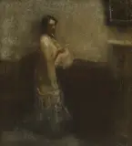 Ambrose McEvoy, The letter, oil on canvas