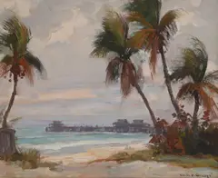 Emile Albert Gruppe, Gray Day from 13 Ave South', Naples Pier, Florida, oil on canvas