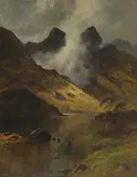 Alfred Fontville de Breanski, View of a highland loch, oil on canvas