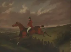 Samuel Raven, Taking a fence, oil on panel