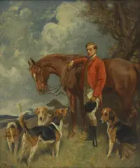 John Charlton, A master of foxhounds, oil on canvas