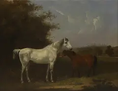 A mare and foal with Windsor Castle in the distance by Edmund Bristow, oil on canvas, sold May 2026