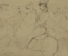 Riders in Rotten Row by Henry Thomas Alken Snr, pencil, sold May 2026