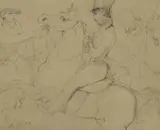 Henry Thomas Alken Snr, Riders in Rotten Row, pencil