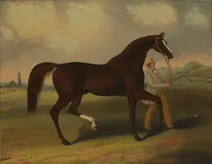Samuel Spode, Bird Catcher' with a groom, oil on canvas