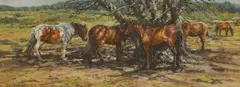 Barry Peckham, Dappled Shade, Ashley Heath, oil on canvas board