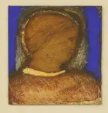 John Emanuel, Head in profile, mixed media on board