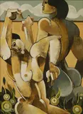 Geoffrey Key, Garden Wall II, oil on board