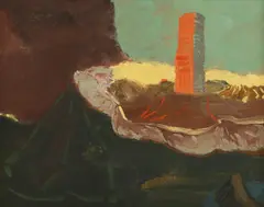 Maurice Cockrill, Landslip and Beacon, oil on canvas