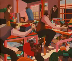George Large, The Printers - Finishing, oil on canvas