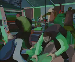 George Large, The Printers - Printing, oil on canvas