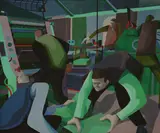 George Large, The Printers - Printing, oil on canvas