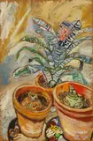 John Bratby, The Aechmea Plant', circa 1970s, oil on board