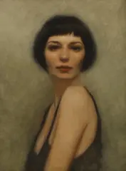 Evan Thomas, Portrait of a young woman, oil on canvas