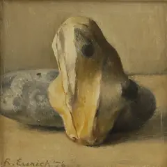 Richard Eurich, Flint and Pebble, oil on board