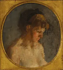 Bernard Dunstan, Portrait of the artist's wife, oil on canvas board