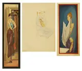 Albert Victor Ormsby Wood, Three paintings of a morning routine, one with pencil annotations