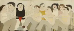 Melville Hardiment, Tug of war, oil on board