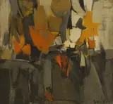 William Jones, Untitled abstract, oil on board