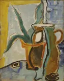 Francis Davison, Vase, circa 1948-1949, mixed media on board