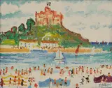 Simeon Stafford, Summer at St Michael's Mount, oil on board