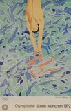 David Hockney, Olympische Spiele München 1972, offset lithograph in colours from an open edition