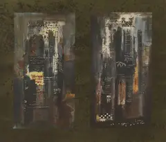 John Piper, Two Suffolk Towers, 1973, screenprint in colours