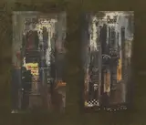 John Piper, Two Suffolk Towers, 1973, screenprint in colours