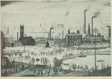 L. S. Lowry, An Industrial Town, offset lithograph in colours