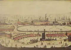L. S. Lowry, The Pond, offset lithograph in colours