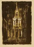 John Piper, Christ Church, Spitalfields, London by Nicholas Hawksmoor, 1964, lithograph in colours