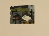 Mary Fedden, Cat and Fish, lithograph in colours