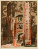 John Piper, Oxburgh Hall, Norfolk, 1977, lithograph in colours