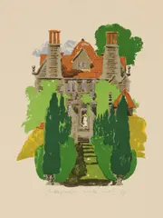Paul Hogarth, Garsington Manor, lithograph in colours