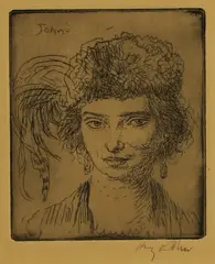 Augustus John, A Girl's Head', circa 1904-05 (Campbell Dodgson 61), etching